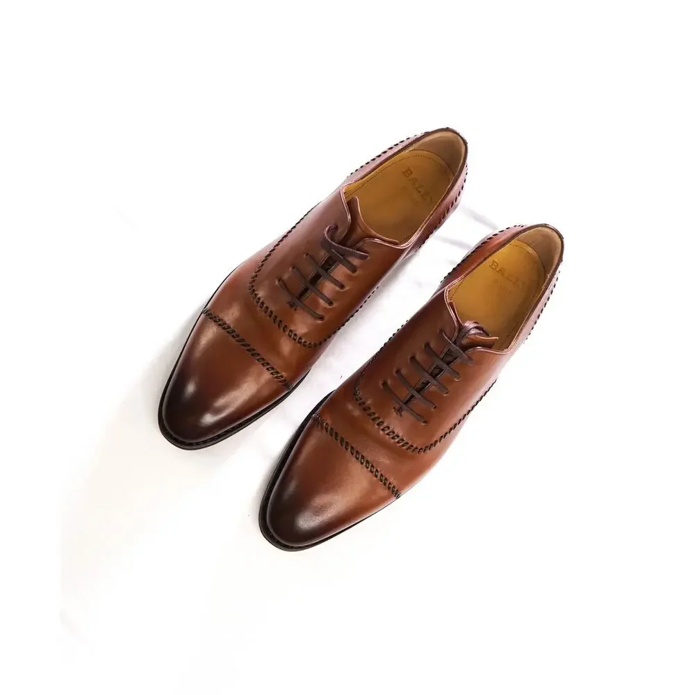 $1,300 BALLY - Brown GOODYEAR Leather Oxfords - US 12 (11UK)